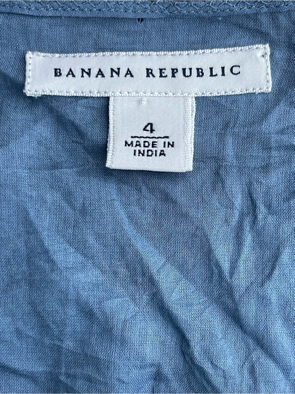Banana Republic Aqua/Blue Stripe Cotton V-Neck Tie Waist A-Line Midi Dress (4) - Picture 14 of 16